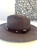 Leather Hat-band with Turquoise Stone, Adjustable, Cowgirl Hat Accessory