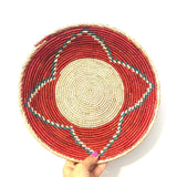 Woven Southwestern Basket, Geometric Bohemian Decor (13 inch)