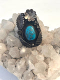 Sz 9 Vintage Navajo  Sterling Silver & Turquoise Ring