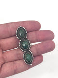 Sz 7.25 Long Sterling Silver & Turquoise Native American  Ring