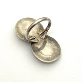 Size 7.25, Vintage Native American Sterling Silver Mother of Pearl Ring, A003