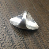 Vintage Native American Sterling Silver Turquoise Mother of Pearl Inlay Ring, Size 7