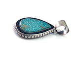 Vintage Navajo Sterling Silver &  Number 8 Turquoise Large Pendant By JLC