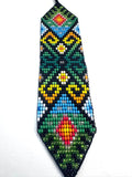 Beaded Wide Bracelet, Multi-Color Tiny Beads, Tribal Jewelry