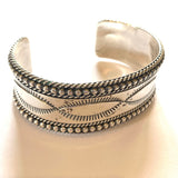 Navajo Ron Y. Signed Sterling Silver Cuff Bracelet, Native American Jewelry, Vintage Jewelry (B012)