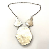 Vintage Huge Navajo Sterling Silver Turquoise Squash Blossom Necklace (N002)
