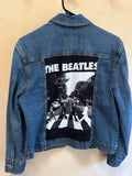 The Beatles Embellished Jean Jacket, Unique Vintage Denim Jacket, Size M