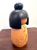 6.5'' Kokeshi Doll/ Vintage Japanese Art/ Handmade / Wood Carved Girl Doll
