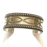 Navajo Ron Y. Signed Sterling Silver Cuff Bracelet, Native American Jewelry, Vintage Jewelry (B012)
