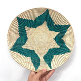 Southwestern Woven Basket, Geometric Bohemian Decor (13 inch)