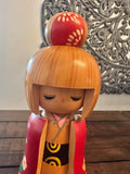 9'' Vintage Japanese Wooden Kokeshi Doll