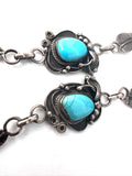 Vintage Navajo Turquoise Sterling Silver Necklace, Jay Livingston