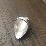 Vintage Native American Sterling Silver Turquoise Mother of Pearl Inlay Ring, Size 7