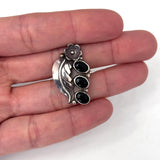 Sz 6.25 Vintage Sterling Silver Onyx Native American Ring