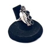 Sz 6.25 Vintage Sterling Silver Onyx Native American Ring