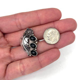 Sz 6.25 Vintage Sterling Silver Onyx Native American Ring