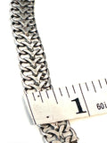 Vintage Mexican Sterling Silver Wide Woven Collar Statement Choker Necklace 45 Gr.