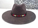 Leather Hat-band with Beaded Work, Adjustable, Cowgirl / Cowboy Hat Accessory