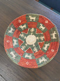 13.5” Shallow Woven Basket, Southwestern Style Decor