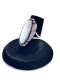 Vintage Navajo Mother of Pearl Sterling Silver Ring, Size 6.5