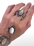 Vintage Navajo Sterling and Mother of Pearl Slave Bracelet, Ring Size 8.25