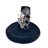 Sz 6.25 Vintage Sterling Silver Onyx Native American Ring