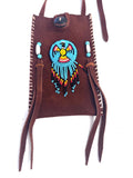 Small Handmade Medicine Leather Bag with Seed Bead Work