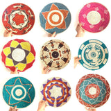 13" Shallow Woven Basket, Southwestern Decor