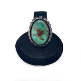 Vintage Navajo Sterling Silver Royston Turquoise Ring, Size 7.75, Leslie Yazzie