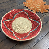 Woven Southwestern Basket, Geometric Bohemian Decor (13 inch)