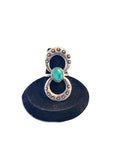 Sz 6.75 Vintage Native American Sterling Silver & Turquoise Ring