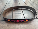 Leather Hat-band with Beaded Work, Adjustable, Cowgirl / Cowboy Hat Accessory