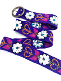 Hand Embroidered Peruvian Belt, Floral Alpaca Wool, Boho Accessory