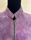 Vintage Purple Genuine Leather Jacket, Quilted, Size 36/M
