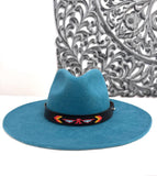 Leather Hat-band with Beaded Work, Adjustable, Cowgirl / Cowboy Hat Accessory