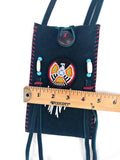 Small Handmade Medicine Leather Bag with Seed Bead Work