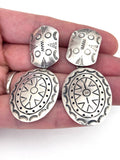 Sterling Silver Concho Drop Dangle Earrings TP-54 TAXCO MEXICO (E001)