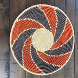 13.5" Woven Shallow Basket, Southwestern Style Decor