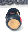 6'' Vintage Kokeshi Doll / Japanese Art/ Japanese Crafts , Black Kimono with Flowers