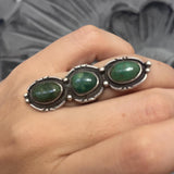 Sz 7.25 Long Sterling Silver & Turquoise Native American  Ring