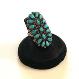 Size 5.5 Vintage Zuni/ Navajo Museum Quality Sterling Silver & Turquoise Ring, Unsigned, (A189)