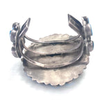 Vintage Native American Solid Sterling Silver & Turquoise Cluster Bracelet Cuff 111 Grams (B063)