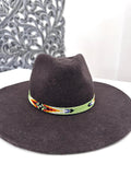 Beaded Hatband with Adjustable Leather Ties, Cowboy, Cowgirl Hat Accessory