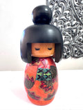 8.5" Kokeshi Doll /Japanese Art/ Wood Carved Girl Doll, Limited Rare