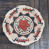 13” Shallow Woven Basket, Southwestern Style Decor