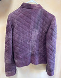 Vintage Purple Genuine Leather Jacket, Quilted, Size 36/M