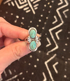 Size 6.5 Sterling Silver Turquoise Double Gemstone Ring