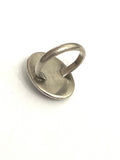 Size 6 Vintage Sterling Silver Southwestern Green Turquoise Shadow Box Ring A034