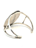 Vintage Cardinal Inlay Native American Sterling Silver Mother of Pearl Cuff Bracelet, 32 Grams