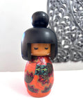8.5" Kokeshi Doll /Japanese Art/ Wood Carved Girl Doll, Limited Rare